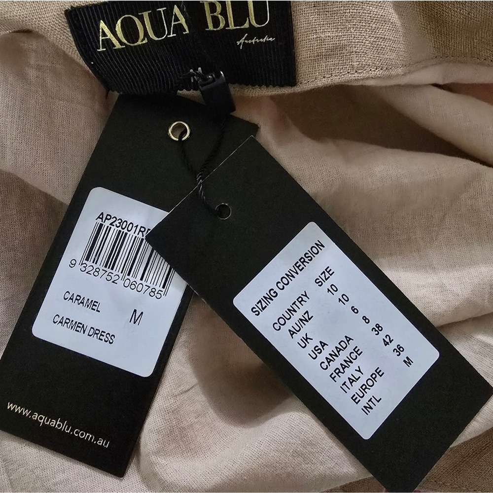 Aqua BLU Australia Caramel Carmen Embroidered Halter Maxi Dress SIZE 6 New‎ - Picture 14 of 14